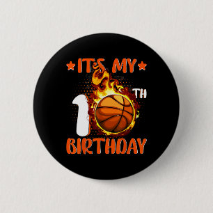 Bóton Redondo 5.08cm 10 anos É o meu 10º Aniversário de Basquete