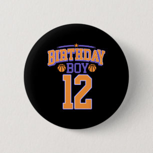 Bóton Redondo 5.08cm 12 Birthday Boy Basball Lover 12 Anos Bd