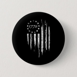 Bóton Redondo 5.08cm 1776 American Flag Betsy Ross 13 Stars Usa 4th Of
