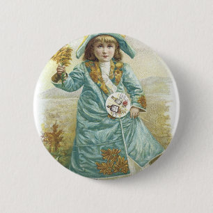 Bóton Redondo 5.08cm 1893 Senhoras Perfumadas Calendar Hoyt & Co. Germa