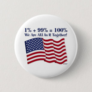 Bóton Redondo 5.08cm 1% + 99% = 100% Estamos Todos Juntos!