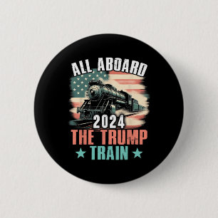 Bóton Redondo 5.08cm 2024 A Bordo Do Trem De Trump 2024 Bandeira Dos Eu