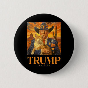 Bóton Redondo 5.08cm 2024 E Cat Western Cowboy Patriótico 4 De Julho