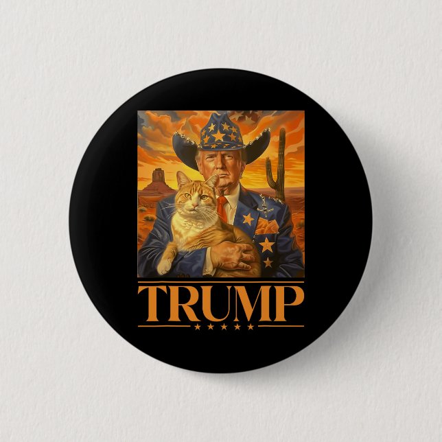 Bóton Redondo 5.08cm 2024 E Cat Western Cowboy Patriótico 4 De Julho (Frente)