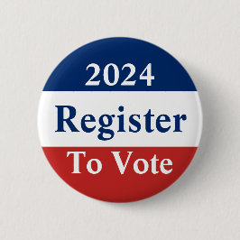 Bóton Redondo 5.08cm 2024 - Registro para votação - Botão Branco vermel