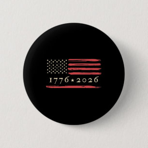 Bóton Redondo 5.08cm 250º Aniversário da América 1776-2026 Bandeira dos