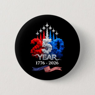 Bóton Redondo 5.08cm 250 Anos Americano 1776 2026 250º Aniversário 4 de
