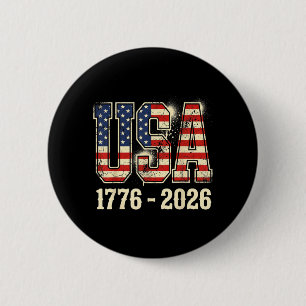 Bóton Redondo 5.08cm 250 Anos Americano 250º Aniversário Bandeira EUA 4