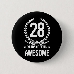Bóton Redondo 5.08cm 28o Aniversário (28 anos de ser impressionantes)