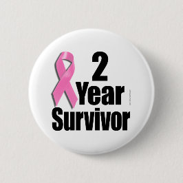 Bóton Redondo 5.08cm 2 anos de Sobrevivência do Câncer da Mama
