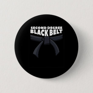 Bóton Redondo 5.08cm 2.o Grau Black Belt Arts Martial Arts Karate 1