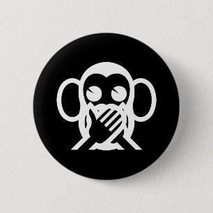 Bóton Redondo 5.08cm 3 Macacos Sábios Iwazaru 言 わ ざ る Fale NO Mau Emoji
