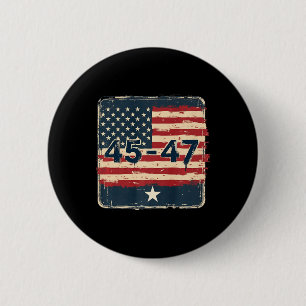 Bóton Redondo 5.08cm 45 47 Bandeira Trump Vintage Usa