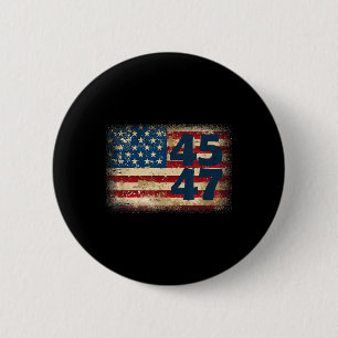 Bóton Redondo 5.08cm 45 47 Donald Trump 2025 American Flag