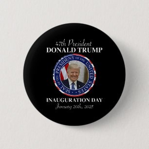 Bóton Redondo 5.08cm 47 Dia da Inauguração do Presidente Donald Trump 2