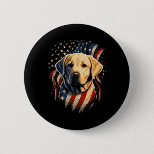 Bóton Redondo 5.08cm 4 De Julho Amarelo Labrador Americano Patriótico