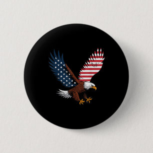 Bóton Redondo 5.08cm 4 De Julho Bald Eagle Eua Bandeira Americana Patri