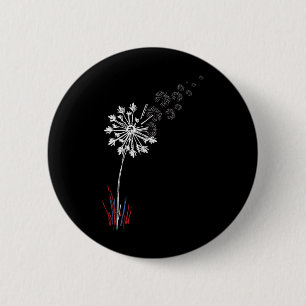 Bóton Redondo 5.08cm 4 De Julho Flor Americano Patriótico 1