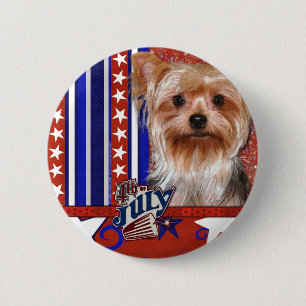 Bóton Redondo 5.08cm 4 de julho foguete - yorkshire terrier