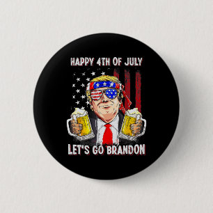 Bóton Redondo 5.08cm 4 De Julho Go Beer Brandon Trump Beer Ameri
