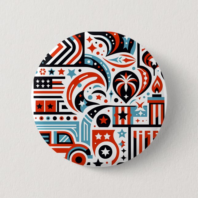 Bóton Redondo 5.08cm 4 de julho Padrão Genérico (Frente)