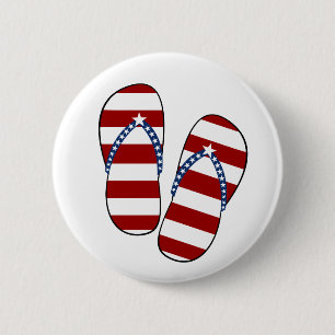 Bóton Redondo 5.08cm 4o de chinelos patrióticos da bandeira americana