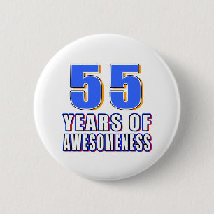 Bóton Redondo 5.08cm 55 anos de Awesomeness