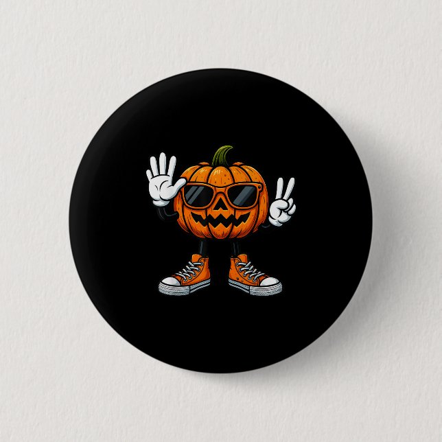 Bóton Redondo 5.08cm 67 Abóbora de Halloween Engraçado Brainrot Meme Cr (Frente)
