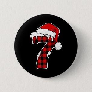 Bóton Redondo 5.08cm 67 Camisa de Pijama de Natal Seis Sete Meme 7 Xadr