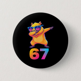 Bóton Redondo 5.08cm 67 Capivara Seis Sete Meme Animal Capivara Legal D