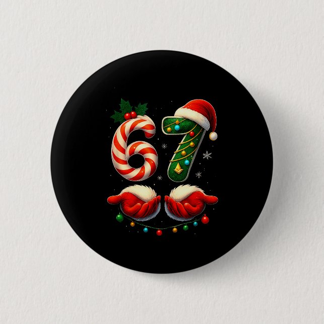 Bóton Redondo 5.08cm 67 Christmas Couple Pajamas Matching Holidays Six  (Frente)
