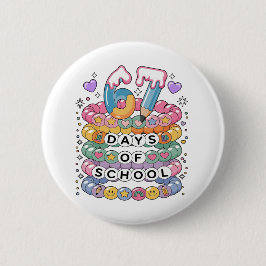 Bóton Redondo 5.08cm 67 Days of School Cute Teacher Colorful Classroom