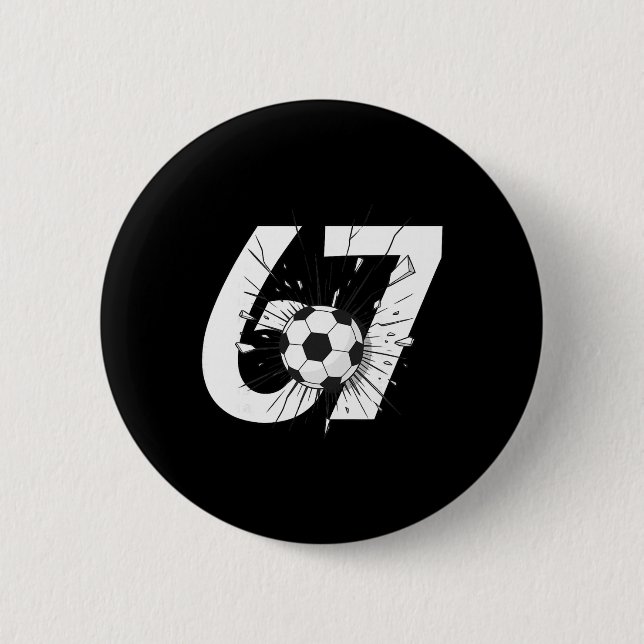 Bóton Redondo 5.08cm 67 Futebol Seis Sete 6 7 Meme 67 _3  (Frente)