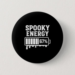 Bóton Redondo 5.08cm 67 Halloween Assustadora Energia Brainrot Meme Sei