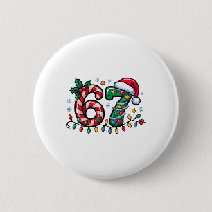 Bóton Redondo 5.08cm 67 Meme de Natal Six Seven Xmas Engraçado Meninos