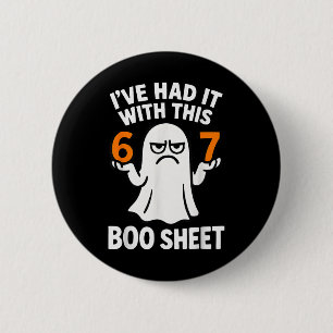 Bóton Redondo 5.08cm 67 Meme Fantasia de Halloween 6 7 Folha de Boo Eng