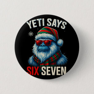 Bóton Redondo 5.08cm 67 Meme Natal Bigfoot Engraçado Yeti Diz Seis Sete