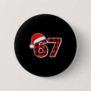 Bóton Redondo 5.08cm 67 Meme Piadas Natal Vermelho Xadrez Xmas Pijamas 