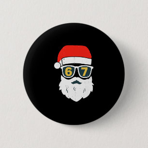Bóton Redondo 5.08cm 67 Meme Seis Sete Rosto do Papai Noel Crianças Hom