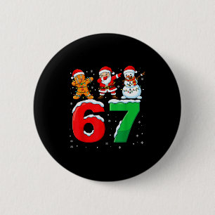 Bóton Redondo 5.08cm 67 Meme Seis Sete Santa Dabbing 6 7 Natal Divertid