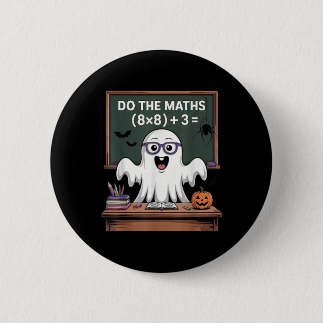Bóton Redondo 5.08cm 67 Professor Fantasma de Halloween Seis Sete Meme  (Frente)