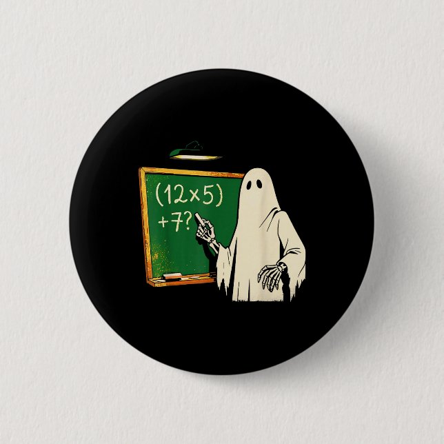Bóton Redondo 5.08cm 67 Professor Fantasma de Halloween Seis Sete Meme  (Frente)