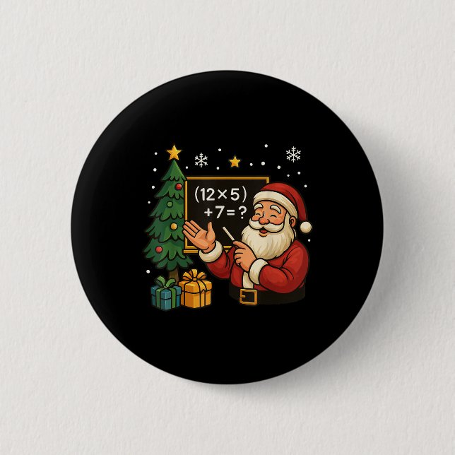 Bóton Redondo 5.08cm 67 Professor Papai Noel Natal Seis Sete Meme Brain (Frente)