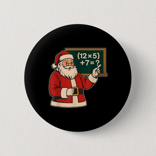 Bóton Redondo 5.08cm 67 Professor Papai Noel Natal Seis Sete Meme Brain (Frente)