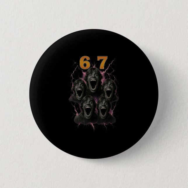 Bóton Redondo 5.08cm 67 Seis Sete Contrabando 6 7 Design de Meme Engraç (Frente)