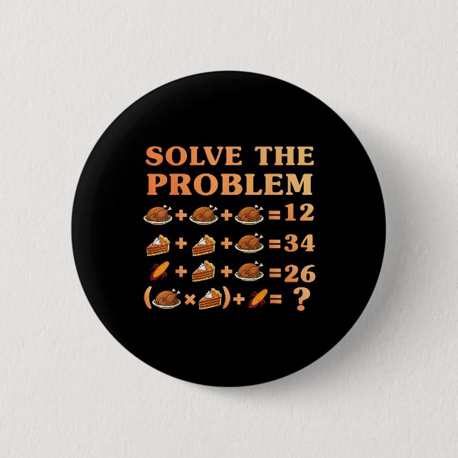 Bóton Redondo 5.08cm 67 Six Seven Meme Math Thanksgiving Equation Logic (Frente)