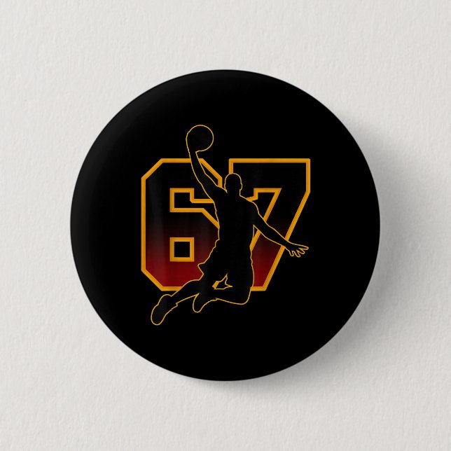 Bóton Redondo 5.08cm 67 Sketll Meme Slam Dunk Position Six Seven Game T (Frente)