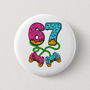Bóton Redondo 5.08cm 67 Sorvete Gota Meme Gamer Six Seven Geração Alpha