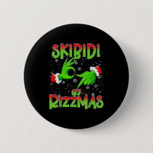 Bóton Redondo 5.08cm 6 7 Natal Skibidi Rizzmas 67 Meme Geração Alpha Sl