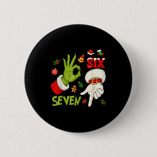 Bóton Redondo 5.08cm 6 7 Seis Sete Mão Geração Z Alpha Meme Gíria Natal
